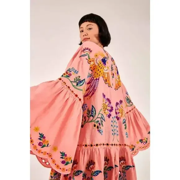 Farm Rio Richelieu Frilled Parrot Kimono Small - Picture 1 of 6